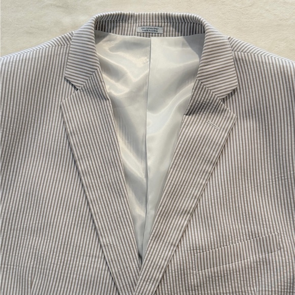 Saddlebred Blue & White Seersucker Blazer | 48L | 100% Cotton - Picture 3 of 9